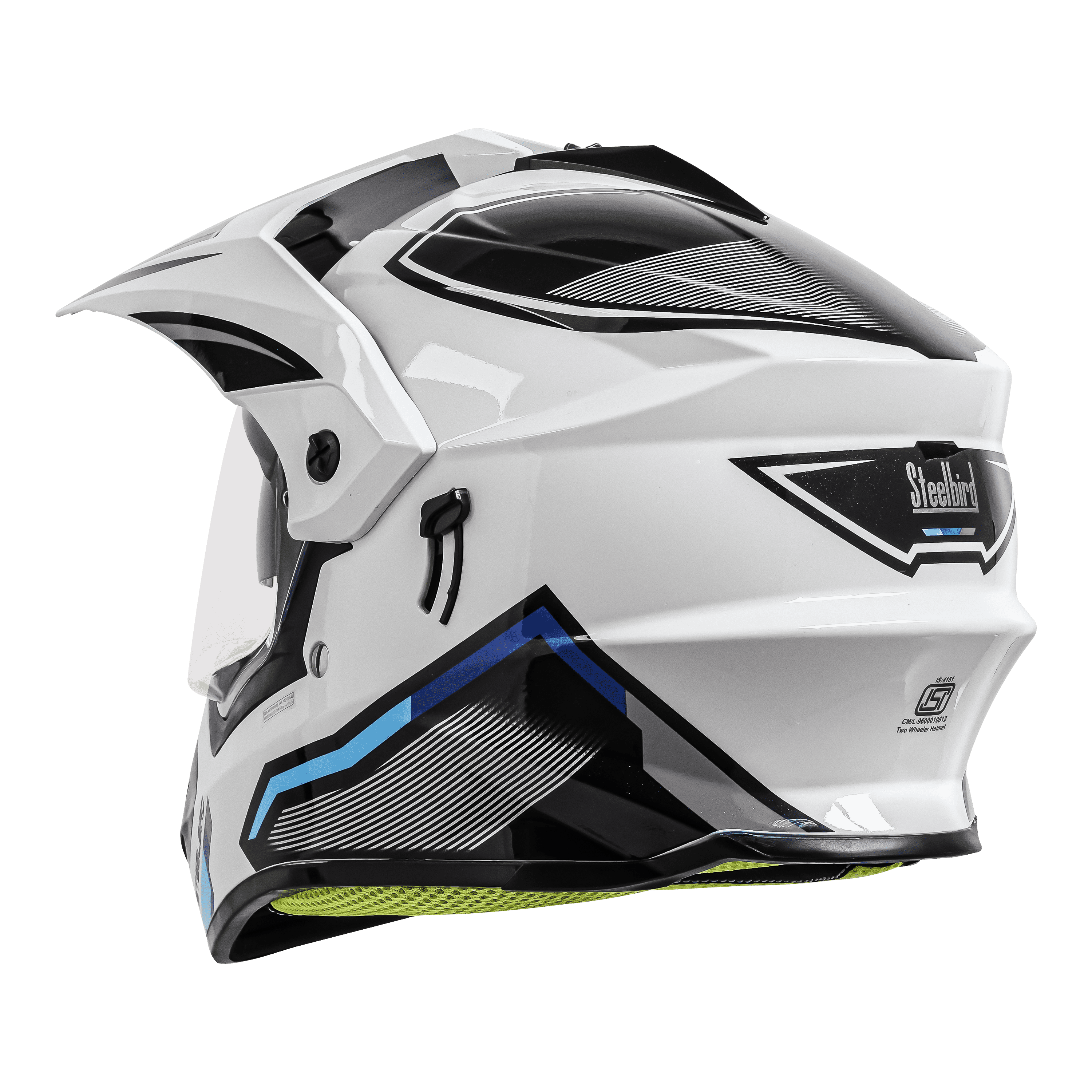 SBH-13 ISS RACER GLOSSY WHITE WITH GREY